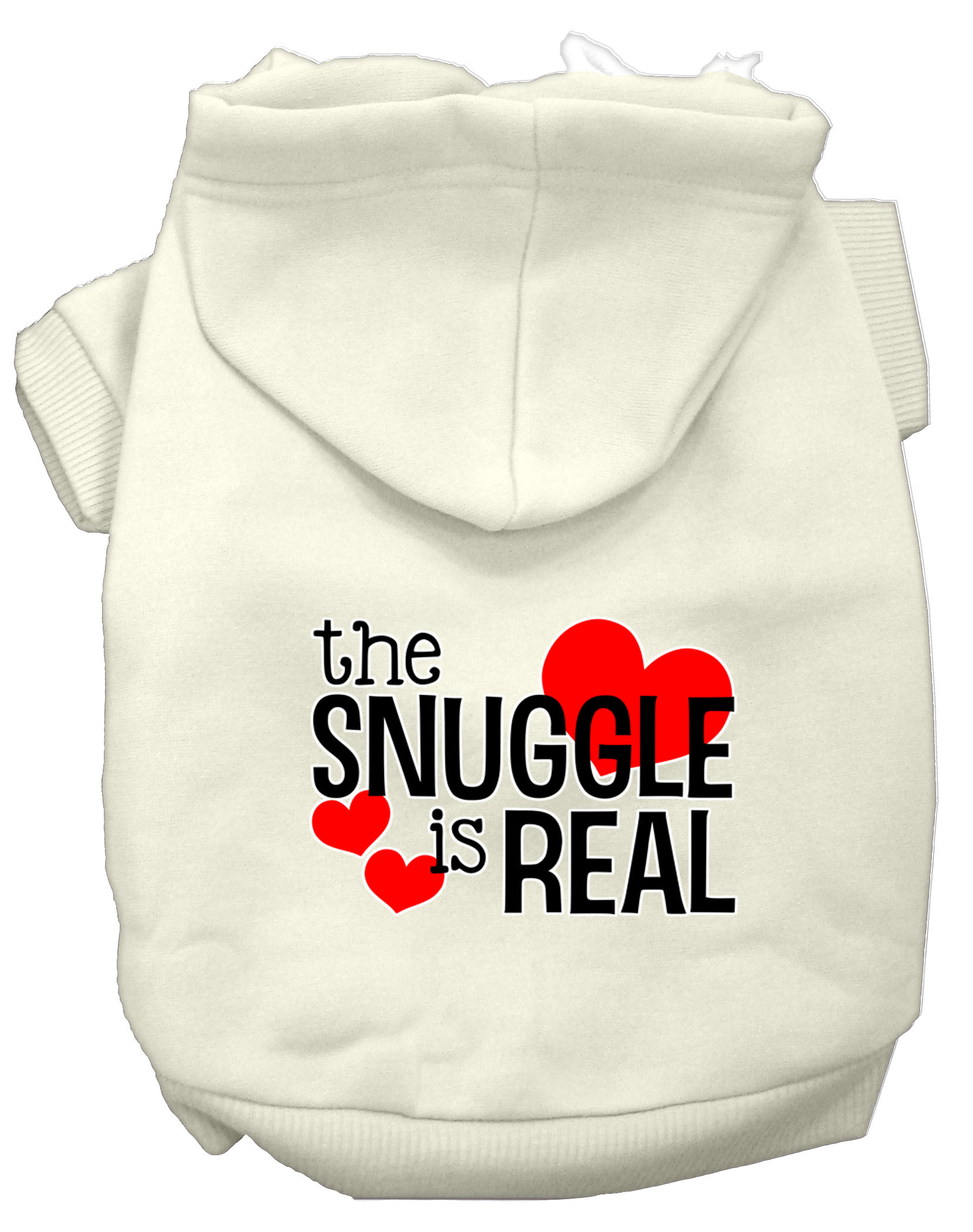 The Snuggle is Real Screen Print Dog Hoodie Cream S